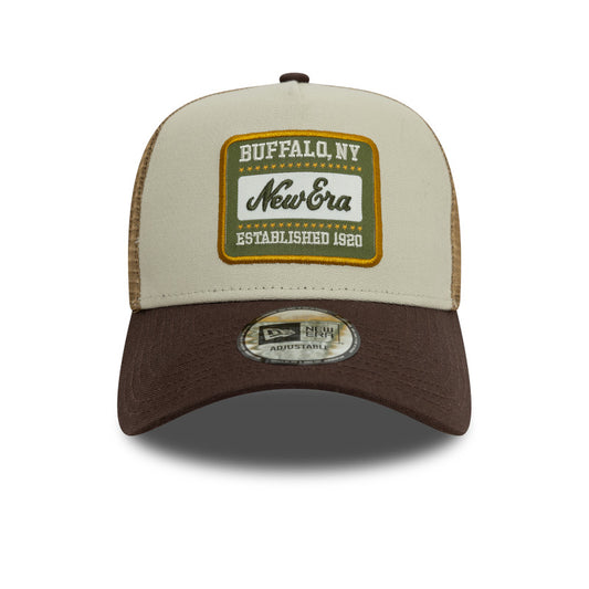 BUFFALO NY Patch New Era Trucker Cap olive brown