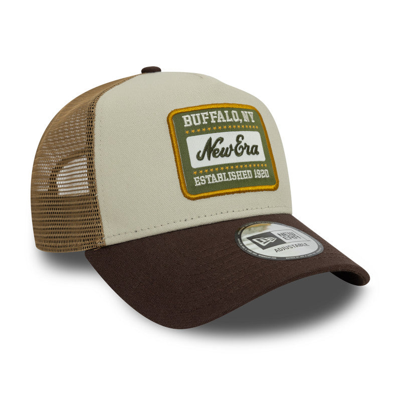 BUFFALO NY Patch New Era Trucker Cap olive brown