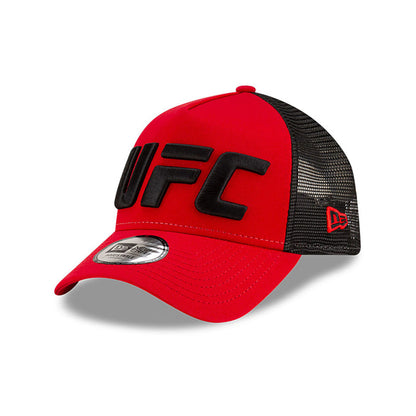 UFC Trucker Adjustable New Era Cap Red Black black Side View