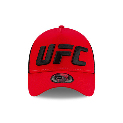 UFC Trucker Adjustable New Era Cap Red Black black Front View