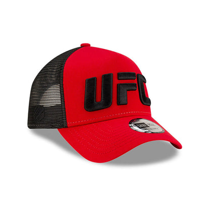 UFC Trucker Adjustable New Era Cap Red Black black Back View
