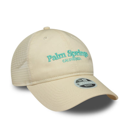 WMNS 9TWENTY Trucker New Era Cap Palm Springs yellow Side View