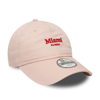 YOUTH 9TWENTY Adjustable New Era Cap Miami pink pink Side View