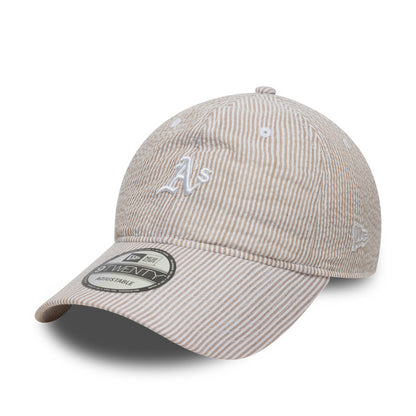 Oakland Athletics 9TWENTY Adjustable New Era Cap Stone Seersucker