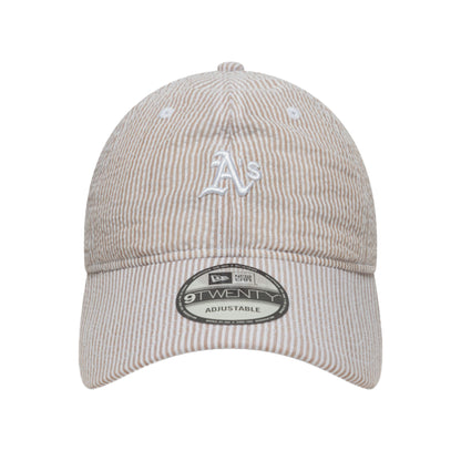 Oakland Athletics 9TWENTY Adjustable New Era Cap Stone Seersucker
