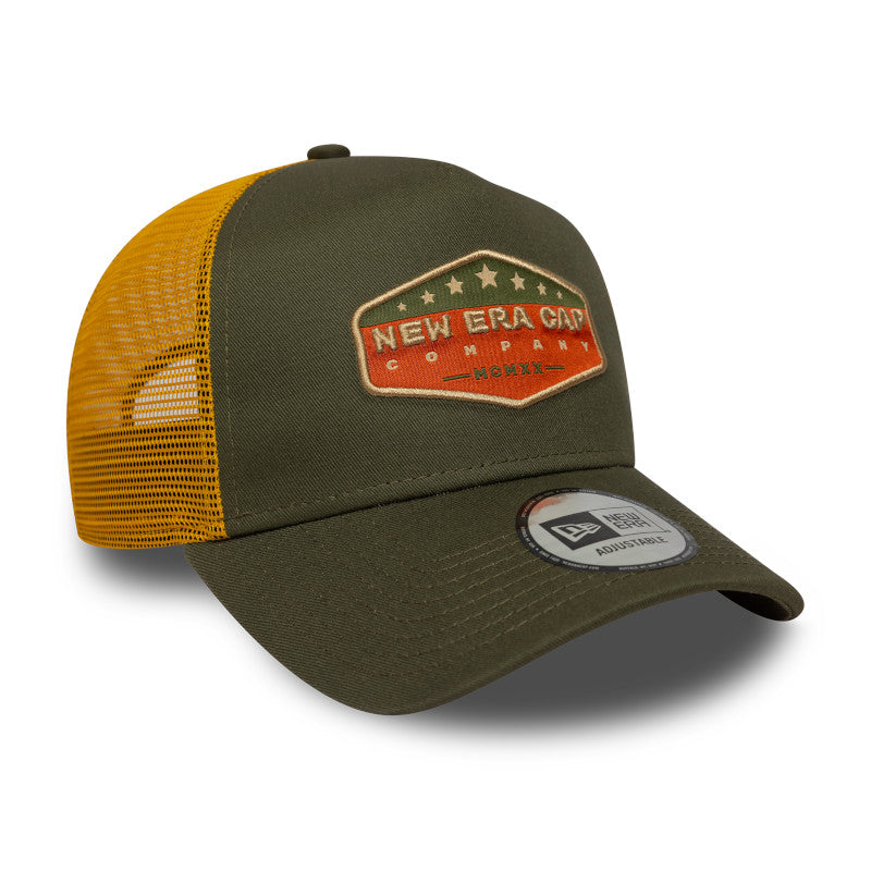 New Era Cotton Patch Trucker Cap olive gold