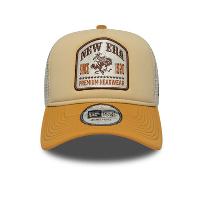 New Era Graphic Patch Trucker Cap Drag Rodeo beige
stone
wheat Front View