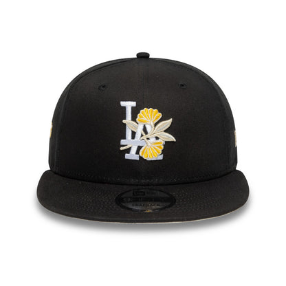 Los Angeles Dodgers 9FIFTY New Era Snap Back Floral Icon Black black Front View