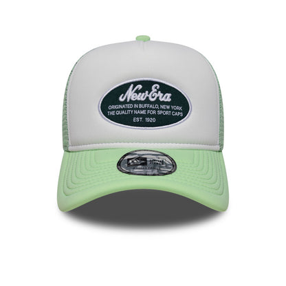 New Era Foam Patch Trucker Cap Drag light green lime
white Front View