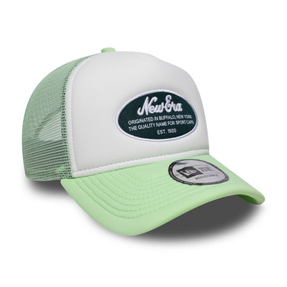 New Era Foam Patch Trucker Cap Drag light green lime
white Back View