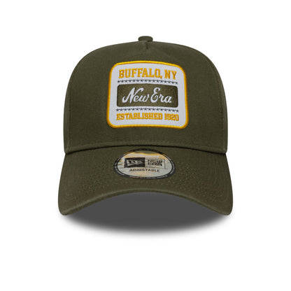 Buffalo Patch New Era E-Frame Cap adjustable Olive olive Front View