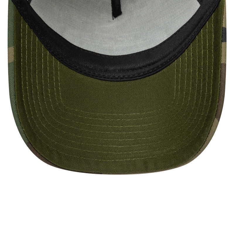 New Era Foam Patch Trucker Cap Beige Woodland