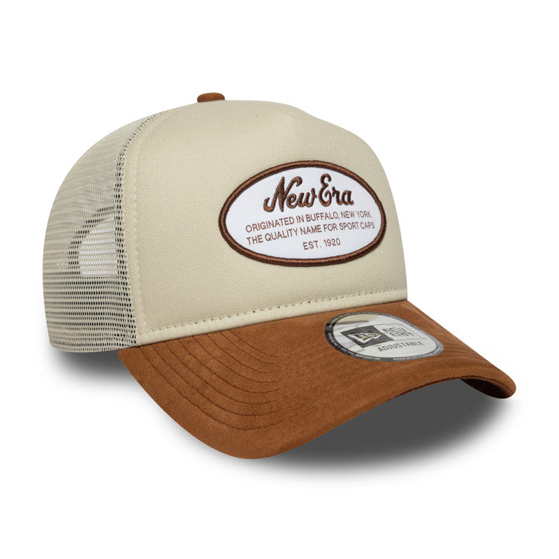 New Era Foam Patch Trucker Cap Beige Suede