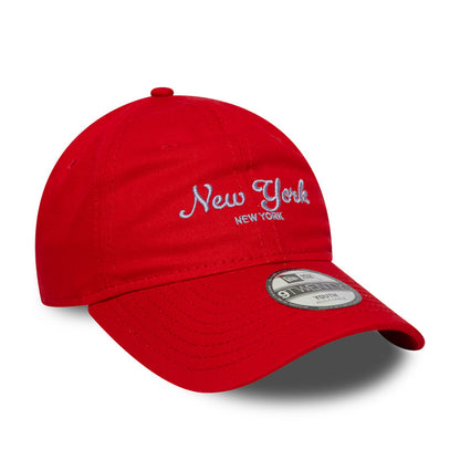 KIDS 9TWENTY Adjustable New Era Cap New York red red Side View