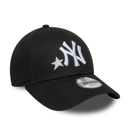 YOUTH New York Yankees New Era 9FORTY Cap adjustable Black Stars black Side View