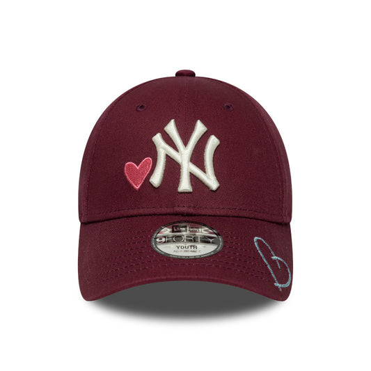 YOUTH New York Yankees New Era 9FORTY Cap adjustable maroon Hearts