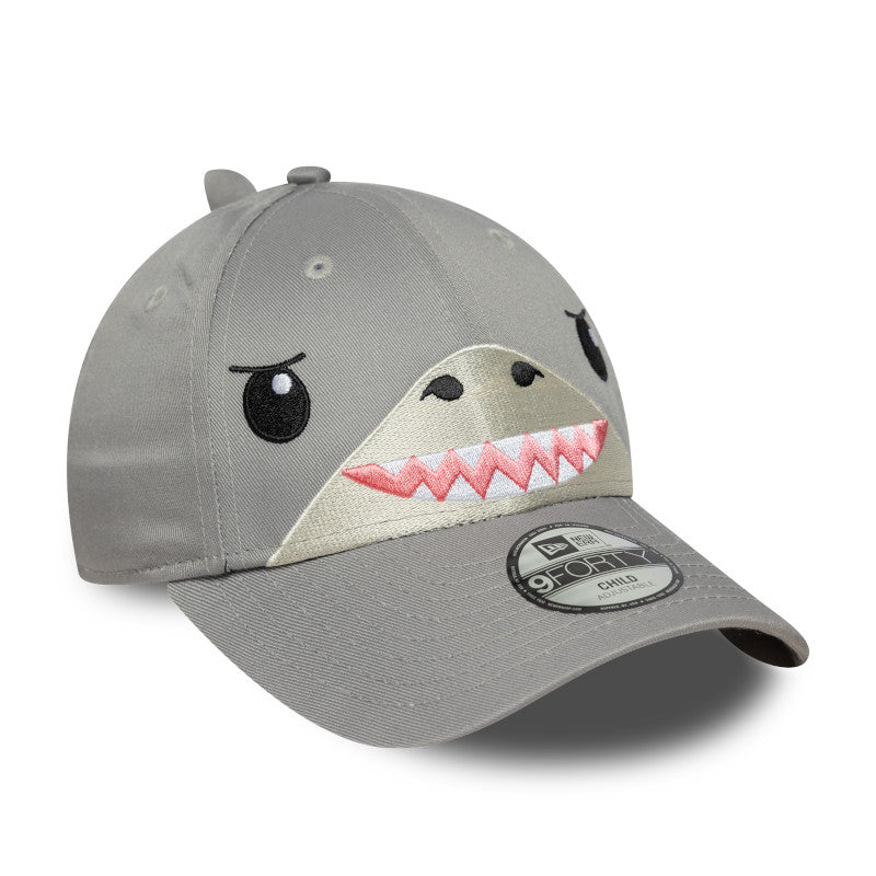 CHILD  Shark Face New Era 9FORTY Strap back Cap gray