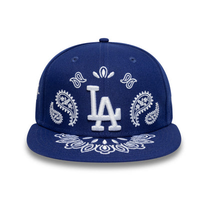 Los Angeles Dodgers Custom New Era Cap Royal Paisley blue Front View