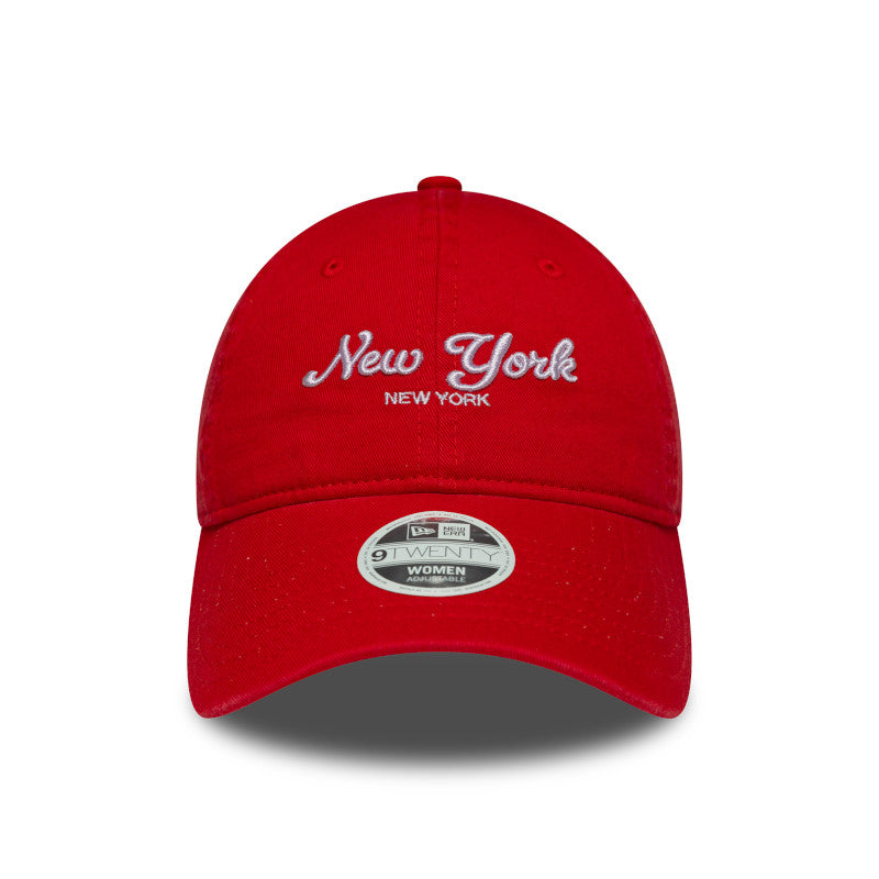 Womens 9TWENTY Adjustable New Era Cap New York red