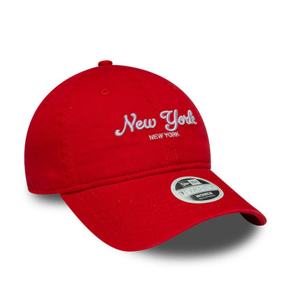Womens 9TWENTY Adjustable New Era Cap New York red red Side View