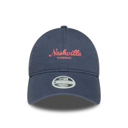 WOMENS 9TWENTY Adjustable New Era Cap Nashville Indigo blue Front View