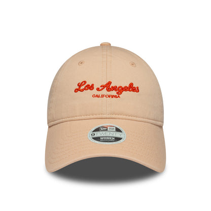 WOMENS 9TWENTY Adjustable New Era Cap Los Angeles dusty orange orange Front View
