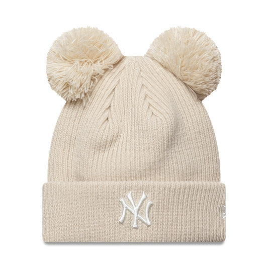 WOMENS New York Yankees New Era Double Pom Beanie stone