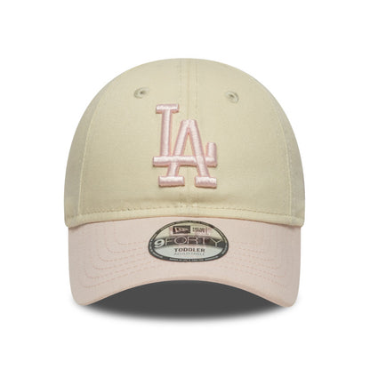 TODDLER LA Dodgers New Era 9FORTY Strap back Cap beige pink beige
pink Front View