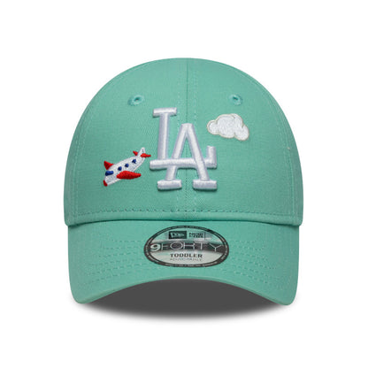TODDLER LA Dodgers New Era 9FORTY Strap back Cap Aeroplane teal Front View