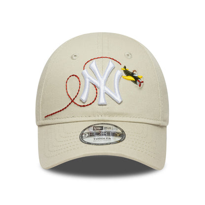 TODDLER NY Yankees New Era 9FORTY Strap back Cap Aeroplane beige Front View