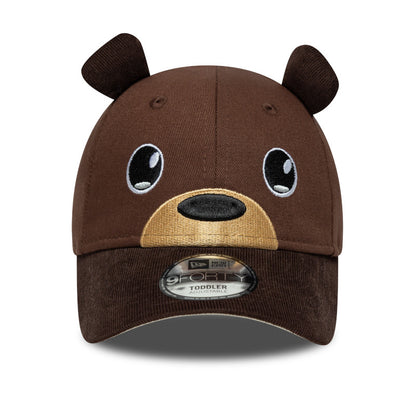 TODDLER 9FORTY New Era Cap Bear Big Face brown Front View