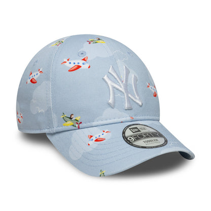 TODDLER NY Yankees New Era 9FORTY Strap back Cap Aeroplane Multi sky blue Side View