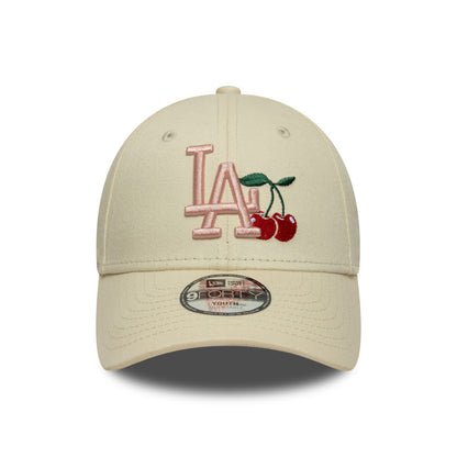 KIDS LA Dodgers New Era 9FORTY Strap back Cap Cherry beige Front View