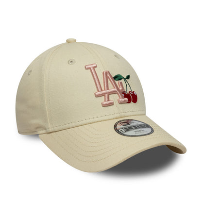 KIDS LA Dodgers New Era 9FORTY Strap back Cap Cherry beige Side View