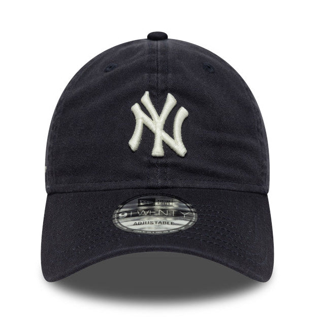 New York Yankees Script 9TWENTY New Era Cap washed navy navy Front View