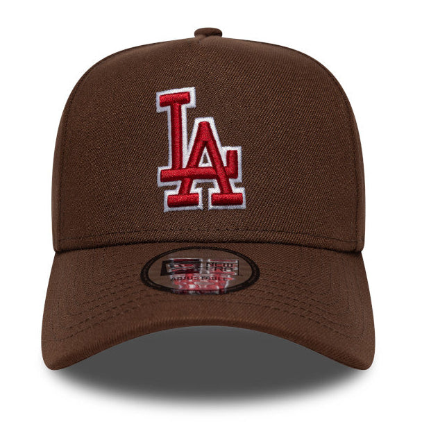 Los Angeles Dodgers 9FORTY AF New Era Cap Outline Script Brown brown Front View