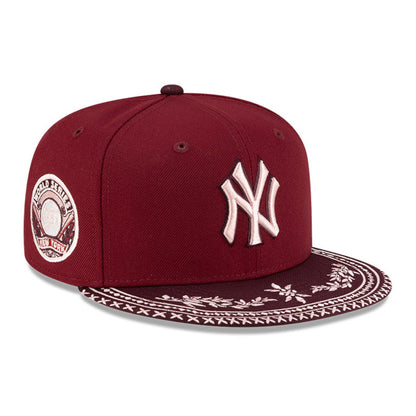 New York Yankees Flourish Pack 59FIFTY New Era Cap Cardinal maroon
red Back View