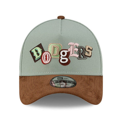 Los Angeles Dodgers 9FORTY AF New Era Cap DIY Note green
brown Front View