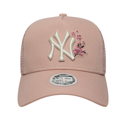 WMNS New York Yankees New Era Trucker Floral Cap Adjustable Pale Pink