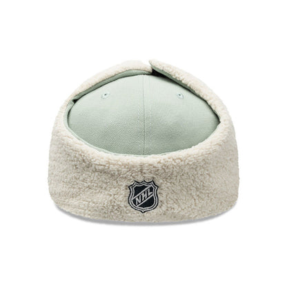 Anaheim Ducks Patches Dog Ear New Era 59FIFTY Cap Light green green Side View