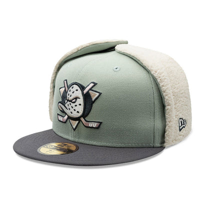 Anaheim Ducks Patches Dog Ear New Era 59FIFTY Cap Light green green Back View