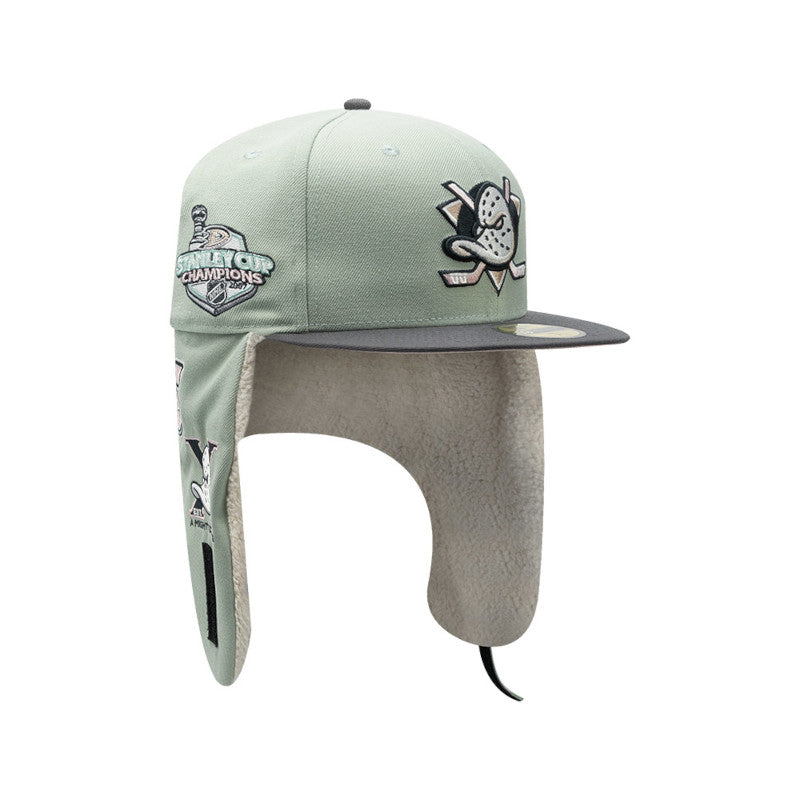 Anaheim Ducks Patches Dog Ear New Era 59FIFTY Cap Light green