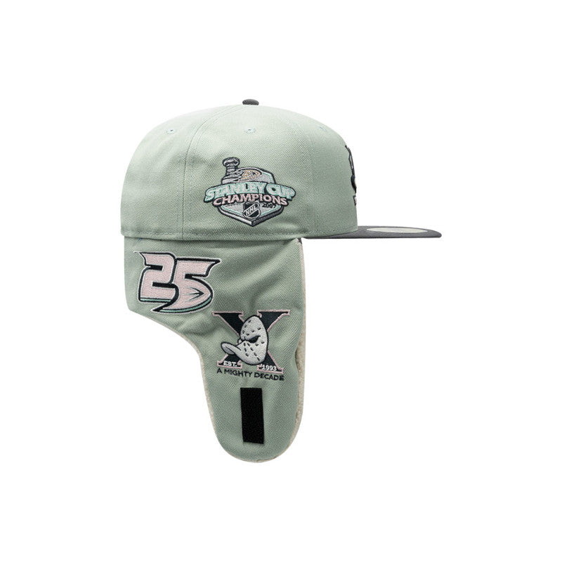 Anaheim Ducks Patches Dog Ear New Era 59FIFTY Cap Light green