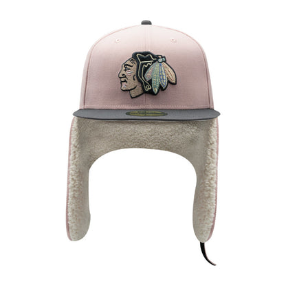 Chicago Blackhawks Patches Dog Ear New Era 59FIFTY Cap pink pink Additional View