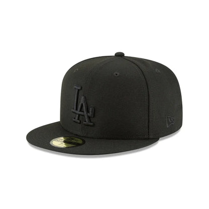 Los Angeles Dodgers New Era 59FIFTY Cap Blackout gray black Side View
