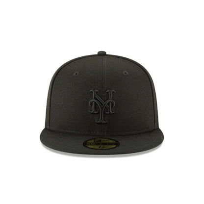 New York Mets New Era JF Custom 59FIFTY Cap Blackout black Front View