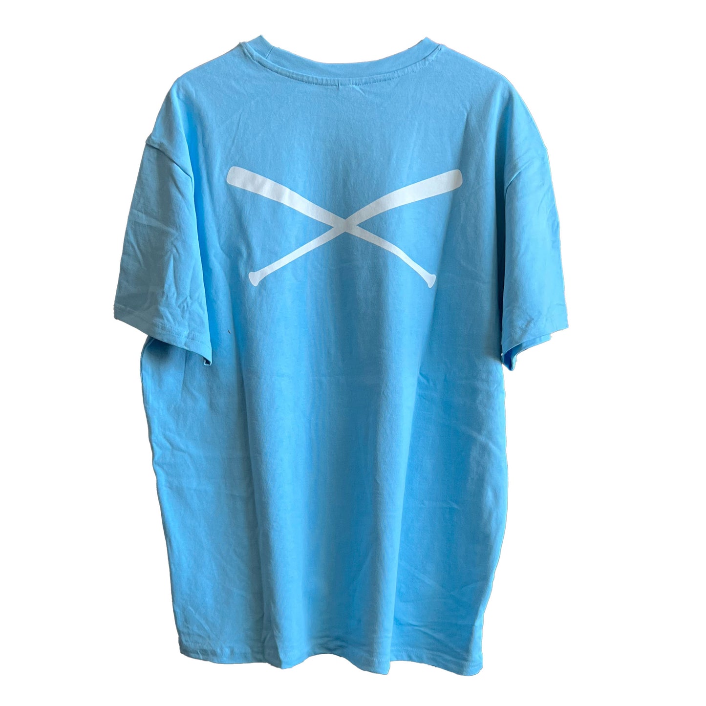 JustFitteds Oversized Crossed Bats Shirt Sky Blue