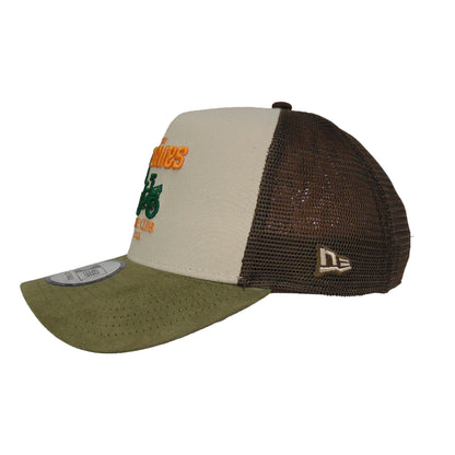 JustFitteds  x Goonies New Era Cap Trucker olive
stone
brown Side View