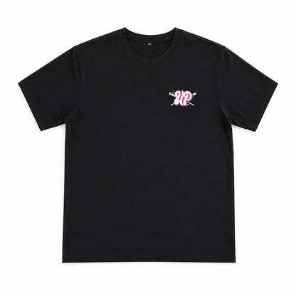 JustFitteds Sakura Black Pink Oversized Crossed Bats Shirt