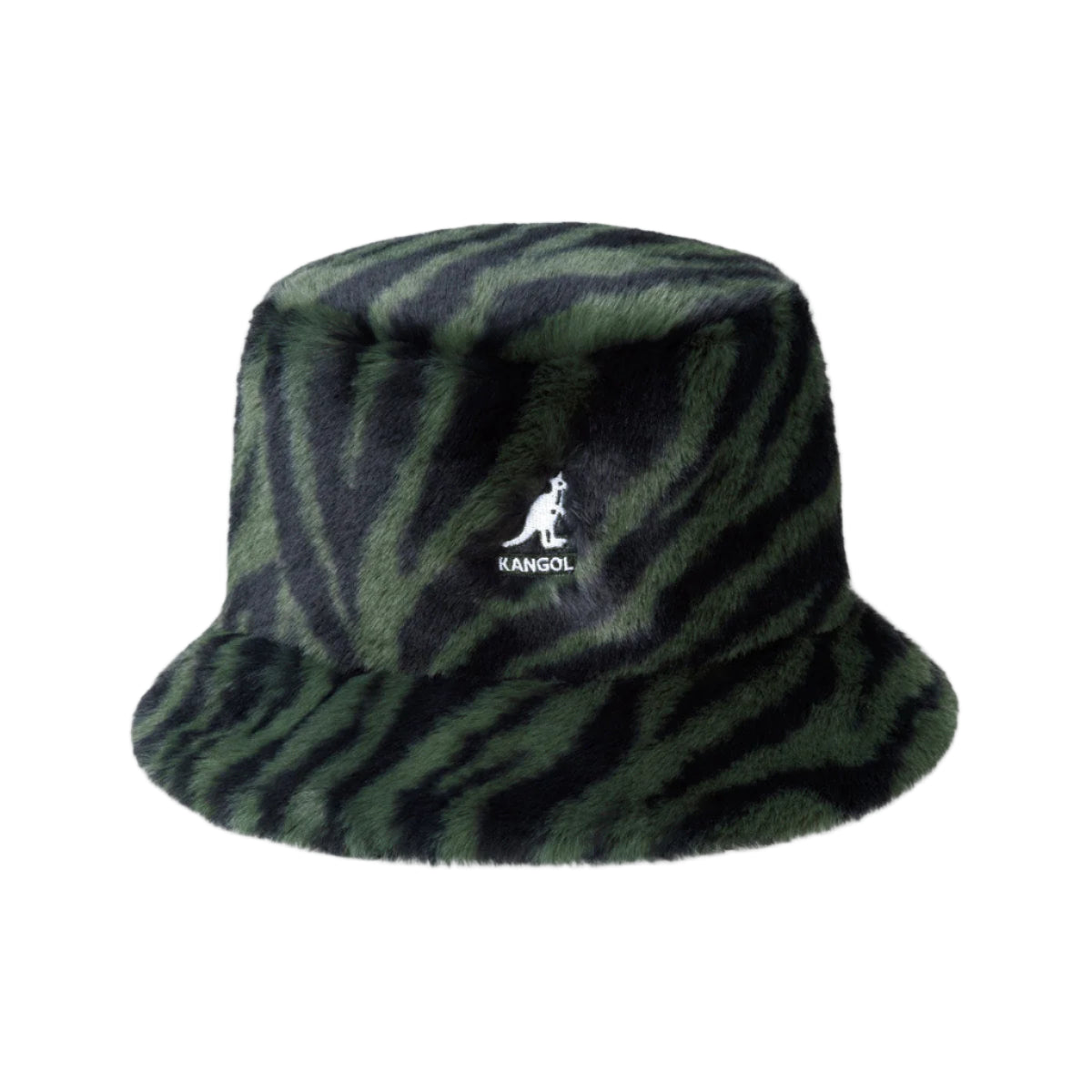Kangol Faux Fur Bucket Olive Zebra